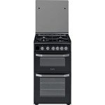 Hotpoint 50cm Black Gas Cooker with Lid