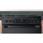 60cm Black Double Oven Gas Cooker with Lid