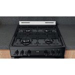 60cm Black Double Oven Gas Cooker with Lid