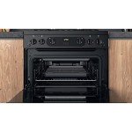 60cm Black Double Oven Gas Cooker with Lid