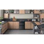 60cm Black Double Oven Gas Cooker with Lid