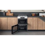 Hotpoint 60cm Double Oven Gas Cooker - White