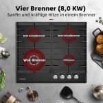 4-Burner Butane Gas Hob with Wok Burner