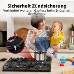 4-Burner Butane Gas Hob with Wok Burner