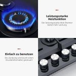 4-Burner Butane Gas Hob with Wok Burner