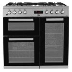 Beko 90cm Stainless Steel Dual Fuel Cooker