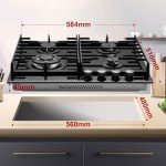 4-Burner Butane Gas Hob with Wok Burner