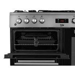 Beko 90cm Stainless Steel Dual Fuel Cooker