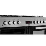 Beko 90cm Stainless Steel Dual Fuel Cooker