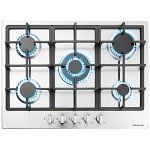 Arebos 68cm Stainless Steel 5-Burner Gas Cooker