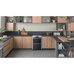 Hotpoint 60cm Stainless Steel Dual Fuel Cooker