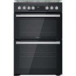 Hotpoint 60cm Dual Fuel Double Oven - Black