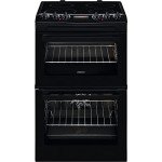 Zanussi 55cm Double Oven Electric Cooker - Black