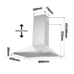 CIARRA 60cm Stainless Steel Wall-Mounted Cooker Hood
