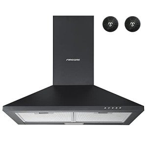 FIREGAS 60cm Black Wall-Mounted Cooker Hood