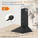 FIREGAS 60cm Black Wall-Mounted Cooker Hood