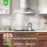 COMFEE' 60 cm Stainless Steel Chimney Extractor Hood