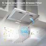 COMFEE' 60 cm Stainless Steel Chimney Extractor Hood