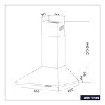 CIARRA 60cm Stainless Steel Chimney Cooker Hood