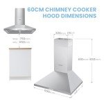COMFEE' 60 cm Stainless Steel Chimney Extractor Hood