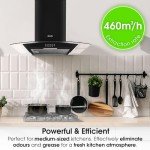 Abode 60cm Curved Glass Black Cooker Hood