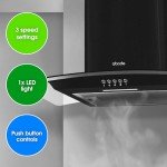 Abode 60cm Curved Glass Black Cooker Hood