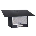 SIA 70cm Black Angled Glass Cooker Hood