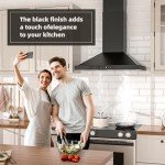 FIREGAS 60cm Black Wall-Mounted Cooker Hood