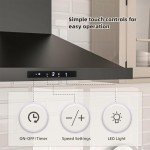 FIREGAS 60cm Black Wall-Mounted Cooker Hood