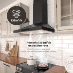 FIREGAS 60cm Black Wall-Mounted Cooker Hood