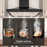 FIREGAS 60cm Black Wall-Mounted Cooker Hood