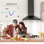 FIREGAS 60cm Black Wall-Mounted Cooker Hood