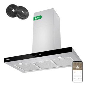 Ciarra 90cm Wall Mount Cooker Hood with Wifi Control