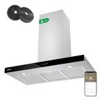 Ciarra 90cm Wall Mount Cooker Hood with Wifi Control