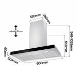 Ciarra 90cm Wall Mount Cooker Hood with Wifi Control