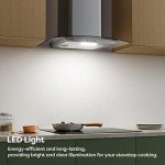 Ciarra 60cm Curved Glass Cooker Hood