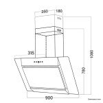 SIA 90cm Stainless Steel Glass Chimney Hood