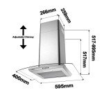 Ciarra 60cm Curved Glass Cooker Hood
