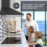 FIREGAS 60cm Black Wall-Mounted Cooker Hood