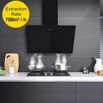 60cm Wall-Mount 700m³/h Glass Cooker Hood