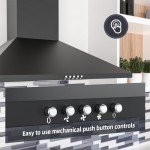 FIREGAS 60cm Black Wall-Mounted Cooker Hood