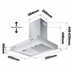 Ciarra 60cm Stainless Steel Recirculating Cooker Hood