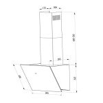 60cm Wall-Mount 700m³/h Glass Cooker Hood