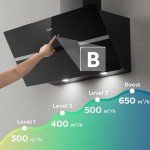 CIARRA 90cm Angled Wall Mounted Cooker Hood