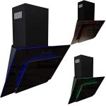 SIA 60cm Black Glass Angled Cooker Hood