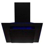 SIA 60cm Black Glass Angled Cooker Hood