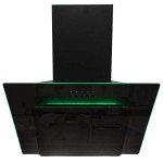 SIA 60cm Black Glass Angled Cooker Hood