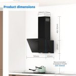 FIREGAS 60cm Angled Chimney Cooker Hood