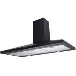 100cm Black Chimney Cooker Hood and Splashback