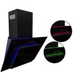 SIA 90cm Black Glass Angled Cooker Hood